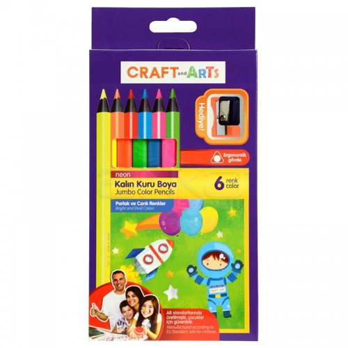 Craft&Arts Kuru Boya Jumbo Neon 6lı