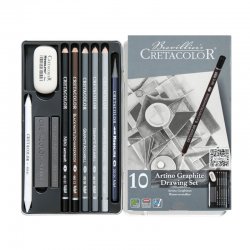 Cretacolor - Cretacolor Artino Graphite Eskiz Seti 10lu Metal Kutu 40021