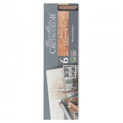 Cretacolor - Cretacolor Basic Drawing Set Temel Çizim Kalemleri 6lı Metal Kutu 40006