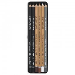 Cretacolor - Cretacolor Basic Drawing Set Temel Çizim Kalemleri 6lı Metal Kutu 40006 (1)