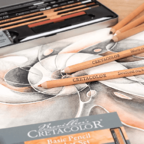 Cretacolor Basic Drawing Set Temel Çizim Kalemleri 6lı Metal Kutu 40006
