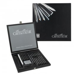 Cretacolor Black Box Premium Karakalem Çizim Seti Ahşap Kutu 20li 46040 - Thumbnail