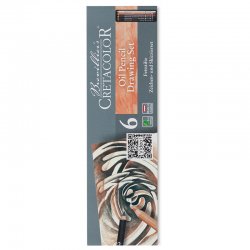 Zig - Cretacolor Oil Pencils Drawing Set Yağlı Çizim Kalemleri 6lı Metal Kutu 40007