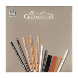 Cretacolor Passion Box Drawing Set Premium Çizim Seti Ahşap Kutu 25li 40041 - Thumbnail