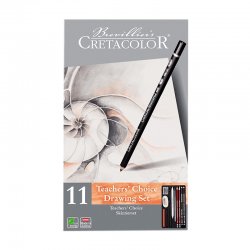 Cretacolor Teachers Choice Beginner Drawing Set Temel Çizim Seti Metal Kutu 11li 40033 - Thumbnail