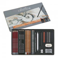Cretacolor Teachers Choice Advanced Drawing Set Profesyonel Çizim Seti Metal Kutu 27 Parça 40042 - Thumbnail