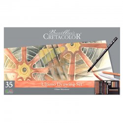 Cretacolor - Cretacolor Ultimo Drawing Set Premium Çizim Seti Metal Kutu 35li 40057 (1)