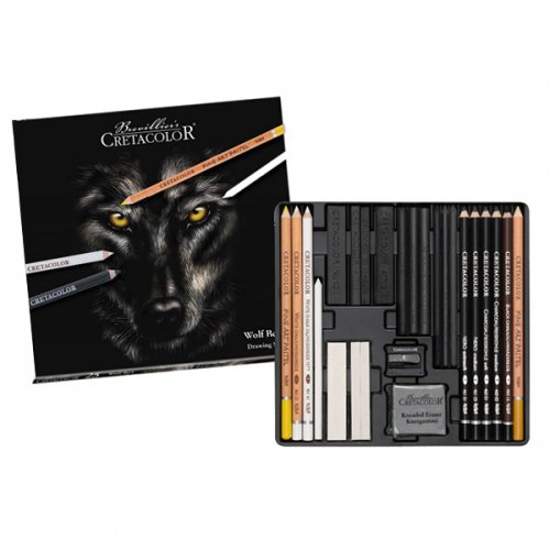 Cretacolor Wolfbox Premium Çizim Seti Metal Kutu 25li 91400-2602