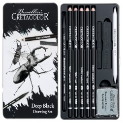 Cretacolor - Cretacolour Deep Black Çizim Seti 10 Parça 40009