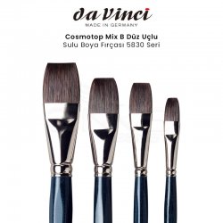 Da Vinci Cosmotop Mix B Düz Uçlu Sulu Boya Fırçası 5830 Seri - Thumbnail