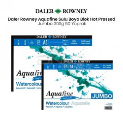 Daler Rowney - Daler Rowney Aquafine Jumbo Sulu Boya Blok Hot Pressed 300g 50 Yaprak