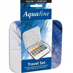 Daler Rowney - Daler Rowney Aquafine Sulu Boya Travel Set Yarım Tablet 24lü (1)