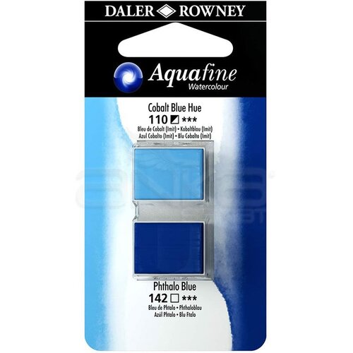Daler Rowney Aquafine Sulu Boya Tablet 2li Cobalt Blue-Phthalo Blue - Cobalt Blue-Phthalo Blue