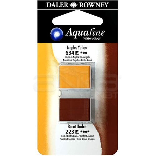 Daler Rowney Aquafine Sulu Boya Tablet 2li Naples Yellow-Burnt Umber
