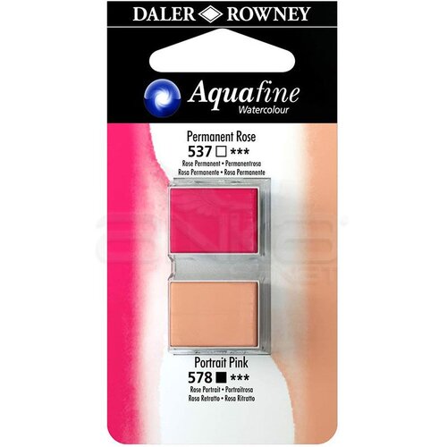 Daler Rowney Aquafine Sulu Boya Tablet 2li Permanent Rose-Portrait Pink - Permanent Rose-Portrait Pink