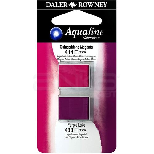 Daler Rowney Aquafine Sulu Boya Tablet 2li Quinacridone Magenta-Purple - Quinacridone Magenta-Purple