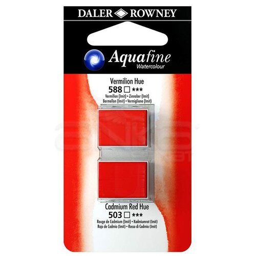 Daler Rowney Aquafine Sulu Boya Tablet 2li Vermilion-Cad. Red - Vermilion-Cad. Red
