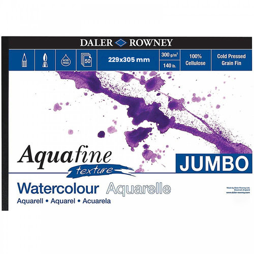 Daler Rowney Aquafine Watercolor Pads Texture Jumbo 50 Yaprak 300g