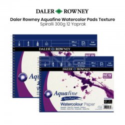 Daler Rowney - Daler Rowney Aquafine Watercolor Pads Texture Spiralli 12 Yaprak 300g