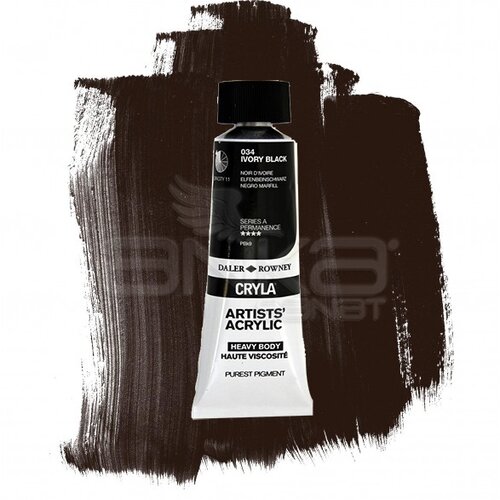 Daler Rowney Cryla Artist Akrilik Boya 75ml 034 İvory Black Seri A - 034 İvory Black