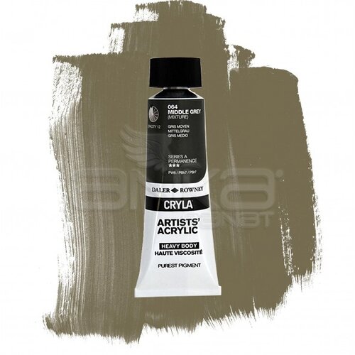 Daler Rowney Cryla Artist Akrilik Boya 75ml 064 Middle Grey Seri A - 064 Middle Grey