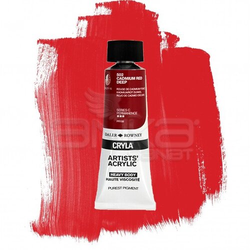 Daler Rowney Cryla Artist Akrilik Boya 75ml 502 Cadmium Red Deep Seri C - 502 Cadmium Red Deep