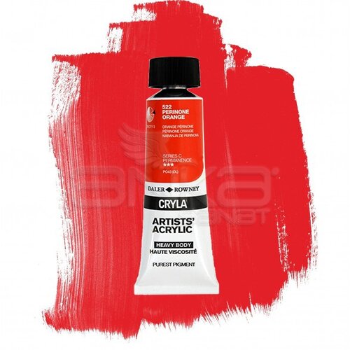 Daler Rowney Cryla Artist Akrilik Boya 75ml 522 Perinone Orange Seri C - 522 Perinone Orange