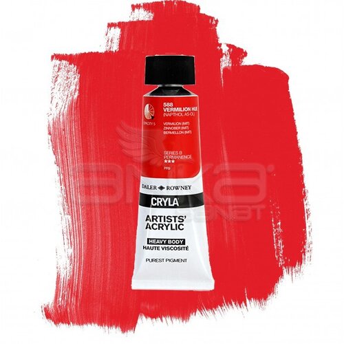 Daler Rowney Cryla Artist Akrilik Boya 75ml 588 Vermilion Hue Seri B - 588 Vermilion Hue