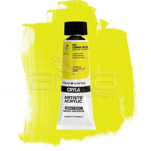 Daler Rowney Cryla Artist Akrilik Boya 75ml 651 Lemon Yellow Seri B - 651 Lemon Yellow