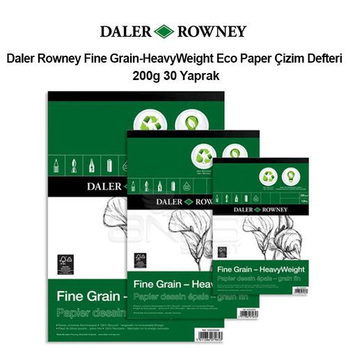 Daler Rowney Fine Grain-HeavyWeight Eco Paper Çizim Defteri 200g 30 Yaprak