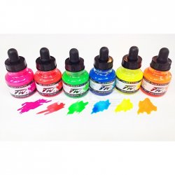 Daler Rowney FW Acrylic Artist Ink 29.5ml Cam Şişe 6lı Neon Set 160329006 - Thumbnail