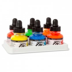 Daler Rowney - Daler Rowney FW Acrylic Artist Ink 29.5ml Cam Şişe 6lı Neon Set 160329006 (1)