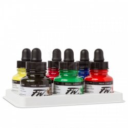 Daler Rowney - Daler Rowney FW Acrylic Artist Ink 29.5ml Cam Şişe 6lı Primary Set 160100006 (1)