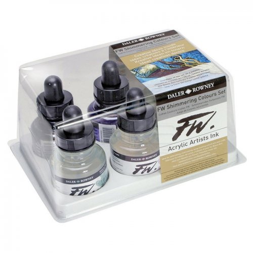 Daler Rowney FW Acrylic Artist Ink 29.5ml Cam Şişe 6lı Shimmering Set 160110006