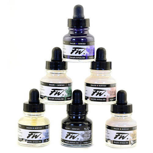 Daler Rowney FW Acrylic Artist Ink 29.5ml Cam Şişe 6lı Shimmering Set 160110006