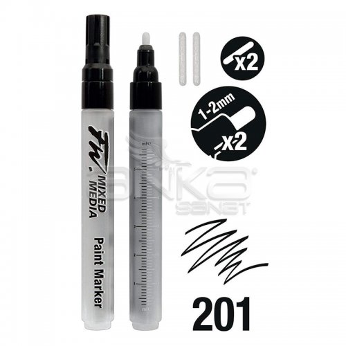 Daler Rowney FW Mixed Media Paint Marker Sets 201 1-2mm Yuvarlak Uç (M)