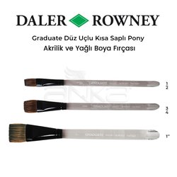 Daler Rowney Graduate Düz Uçlu Kısa Saplı Pony Fırça - Thumbnail