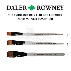 Daler Rowney - Daler Rowney Graduate Düz Uçlu Kısa Saplı Sentetik Fırça