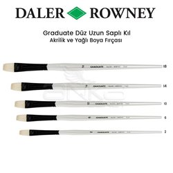 Daler Rowney Graduate Düz (Brigth) Uzun Saplı Kıl Fırça - Thumbnail