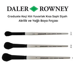 Daler Rowney - Daler Rowney Graduate Keçi Kılı Yuvarlak Kısa Saplı Fırça Siyah