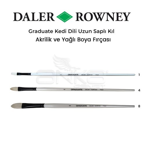 Daler Rowney Graduate Kedi Dili Uzun Saplı Filbert Kıl Fırça