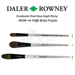 Daler Rowney Graduate Oval Kısa Saplı Pony Fırça - Thumbnail