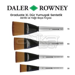 Daler Rowney Graduate XL Düz Yumuşak Sentetik Fırça - Thumbnail