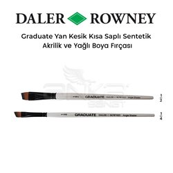 Daler Rowney - Daler Rowney Graduate Yan Kesik Kısa Saplı Sentetik Fırça