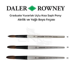 Daler Rowney Graduate Yuvarlak Uçlu Kısa Saplı Pony Fırça - Thumbnail