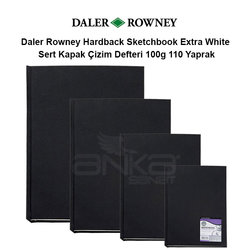 Daler Rowney - Daler Rowney Hardback Sketchbook Extra White Sert Kapak Çizim Defteri 100g 110 Yaprak