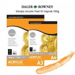 Daler Rowney - Daler Rowney Simply Acrylic Pad 16 Yaprak 190g