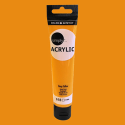 Daler Rowney Simply Akrilik Boya 75ml 618 Deep Yellow - 618 Deep Yellow