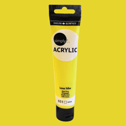 Daler Rowney Simply Akrilik Boya 75ml 651 Lemon Yellow - 651 Lemon Yellow
