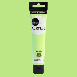Daler Rowney Simply Akrilik Boya 75ml 681 Neon Yellow - 681 Neon Yellow